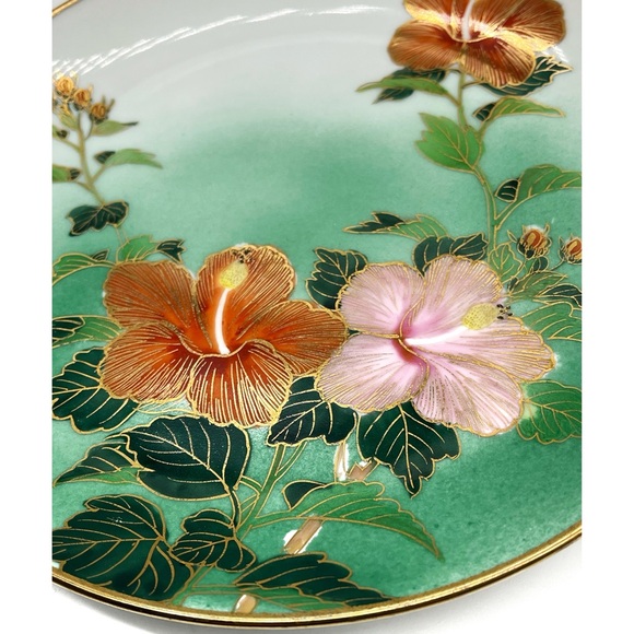 Antique 7.75“ MARKED Kamiyama JAPANESE MEIJI PERIOD Round PLATE Asian Art Gold R - Picture 2 of 4